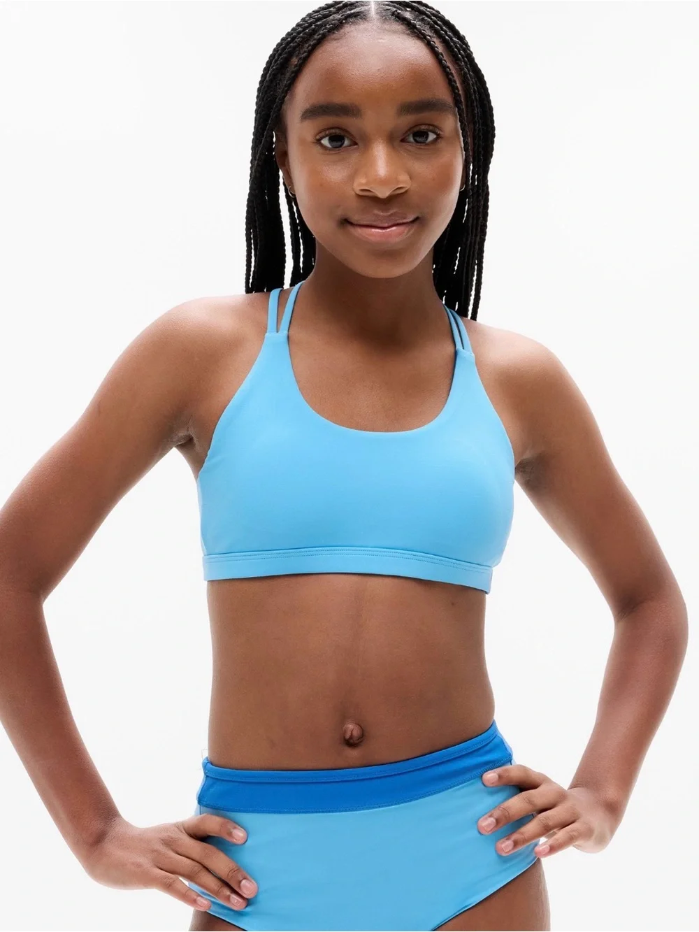 NWOT Athleta Girl Reversible Strappy Bikini Top & Swim Bottom Sz 12.